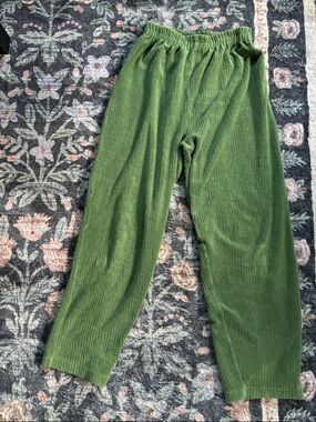 Women's Wide Leg Knit Pants - Green